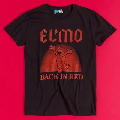 Buy Official Sesame Street Back In Red Elmo Black T-Shirt • 19.99£