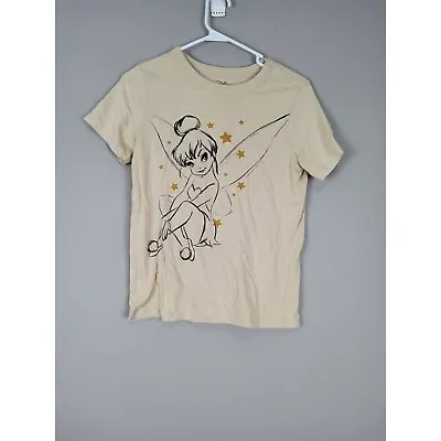 Buy Disney Womens XS Tinkerbell Sketch Vacation Cotton Blend Short Sleeve Shirt • 7.78£
