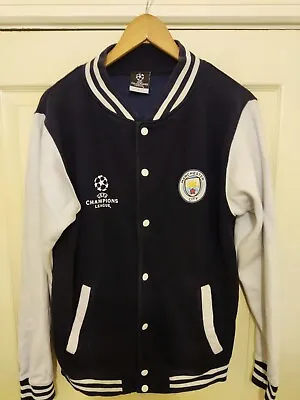Buy Manchester City MCFC UEFA Champions League Varsity Jacket Size Large Blue White • 28.99£