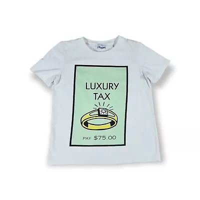 Buy ZARA TRAFALUC Monopoly LUXURY TAX T Shirt White Women's Size Small • 8.53£