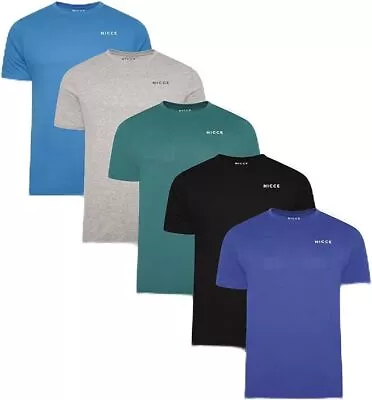 Buy NICCE Mens Mexbo Five Pack T-Shirts Grey/Green/Black/Blue/Navy • 32.49£