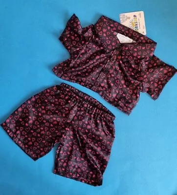 Buy BUILD A BEAR PJ's Sleeper Outfit BNWT Boys Black & Red Satin Harts S3# • 16.14£