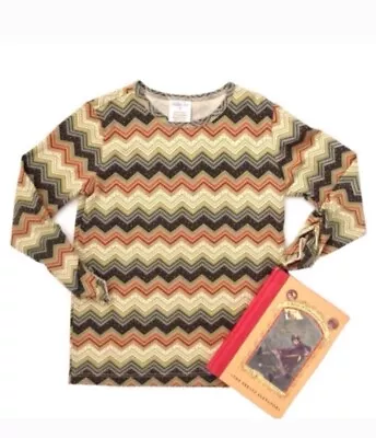 Buy Girls Matilda Jane Field Trip Alex Tee Sz 6 Chevron Long Sleeve Shirt Knit • 12.87£