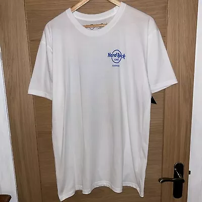 Buy Hard Rock Cafe Glasgow Graphic City Souvenir T-Shirt White Blue BNWT Size Large • 20£
