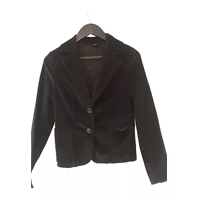 Buy Ladies Black Corduroy Cropped Jacket Size 8/10 Worn Twice • 6.99£
