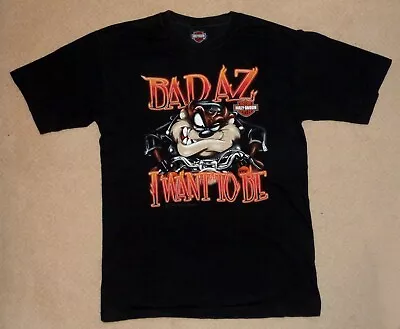 Buy Harley Davidson - Warner Bros T Shirt Taz 'Bad Az I Want To Be' Size M USA Made • 14.95£