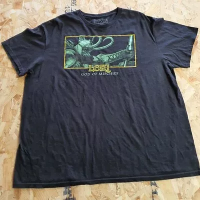 Buy Marvel Loki T Shirt Black Adult Extra Large XL Mens Graphic Summer Outdoors • 11.99£