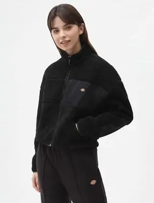 Buy Dickies Medium Red Chute Sherpa Colour Black Womens Jacket Fleece • 25.99£