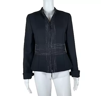 Buy AKRIS Punto Jacket Zip-Up Coat Wool-Blend Black Size US 8 - NTSF • 47.24£