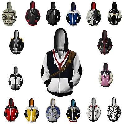 Buy Kingdom Hearts 3D Hoodies Cosplay Sora Aqua Axel Sweatshirts Jacket Coat Costume • 16.20£