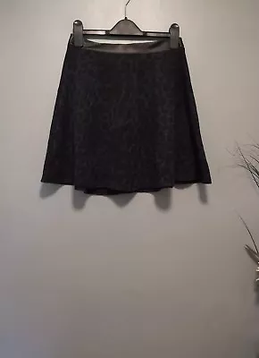 Buy Purple/Black Animal Print Textured Flared Skater Skirt | New Look | Size 10 • 8.95£