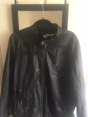 Buy  Black Leather Jacket Ed Hardy By Christian Audigier Mens  • 150£