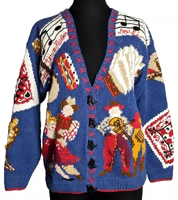 Buy Vintage BellePointe Women's S Western Square Dance Sweater Cardigan Cowboy Boots • 170.09£