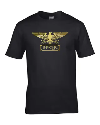 Buy STANDARD SPQR- Roman Empire Metallic Gold Eagle - Men's T-Shirt • 14.95£