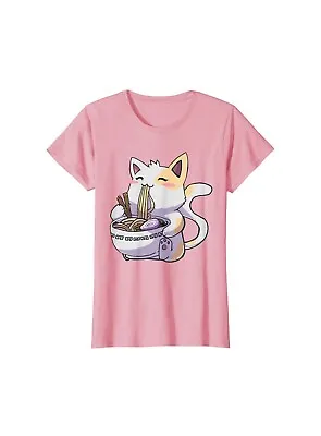 Buy Ramen Cat Neko Anime Kawaii Japanese Merch Gifts Women Large T-Shirt • 12.55£