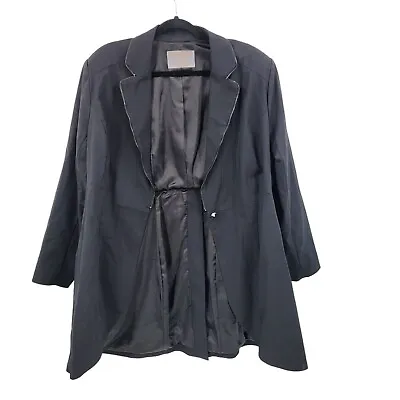 Buy Melissa McCarthy Tuxedo Blazer Jacket Plus Size 2X Black Zipper Trim Steampunk • 94.72£