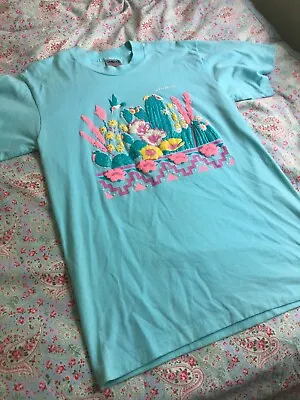 Buy Vintage Arizona Oneita Power Graphic T-Shirt Womens Size L Cactus Graphic Tee • 28.42£