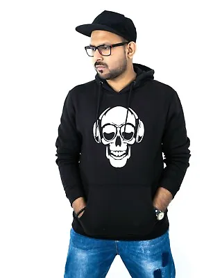 Buy Men's Long Sleeve Hooded Headphone Skull Sweatshirt Halloween Pullover Hoodie • 12.90£