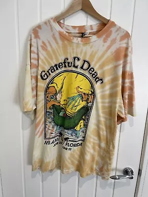 Buy Grateful Dead Miami Florida Orange Tie Dye Band Music T Shirt Tee Small Divided • 19.99£