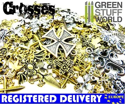Buy Mixed GOTHIC CROSSES Set 85 Gr - Steampunk Jewellery Beads - Cross Charm Pendant • 6.29£