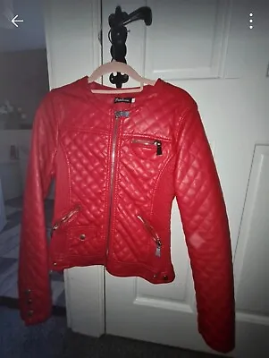Buy Red Leather Jacket Women • 25£