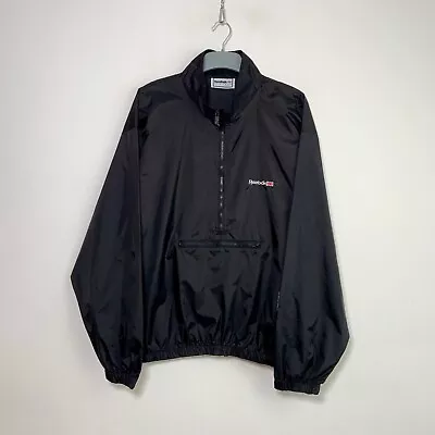 Buy Vintage Reebok Windbreaker Jacket Pullover Black Size L • 29.99£
