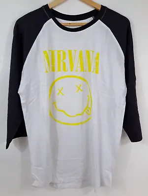 Buy Official Nirvana Smiley Band T Shirt • 14.99£