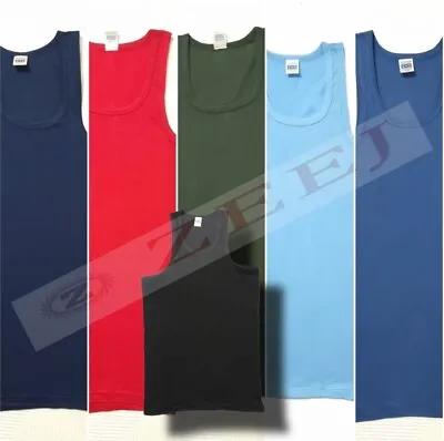 Buy Mens Plain Vest Training Tank Top Summer Cotton Sleeveless T Shirt Pack Of 2 • 8.49£