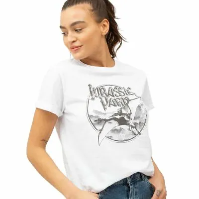 Buy Official Jurassic Park Ladies Logo Fashion T-shirt White  S - XL • 9.99£
