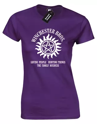 Buy Winchester Brothers Ladies T-shirt Supernatural Castiel Design Shotgun Sam Dean • 7.99£