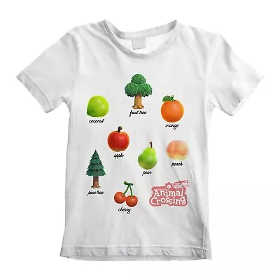 Buy Nintendo Animal Cros - Fruits And Trees Unisex White T-Shirt 3-4 Yea - K777z • 10.95£
