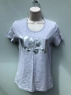 Buy Ladies Grey And Silver Karl Largerfeld T Shirt Top XS 6-8. 32” Bust Worn Once • 11.99£