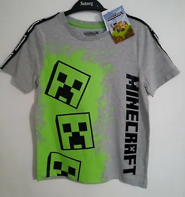 Buy Official MINECRAFT CREEPER Boys Short Sleeve T-Shirt Age 9-13 Yrs • 11.99£