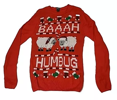 Buy Dec 25th Sweaters Bah Humbug Sheep Ugly Sweater Red Size S • 20.10£