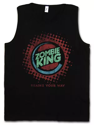 Buy ZOMBIE KING MEN TANK TOP Fun Zombie Splatter Gore Blood Halloween Brains Burger • 21.59£
