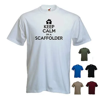 Buy 'Keep Calm I'm A Scaffolder' (logo) Funny Builder Scaffolding T-shirt Tee • 11.69£