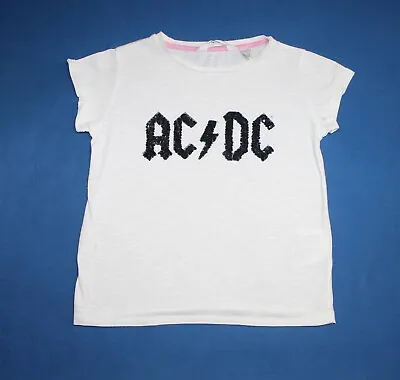 Buy Kids AC/DC Shirt Sequin Logo Hard Rock Band Youth Tee 8-10 Yrs 134/140 • 15.43£