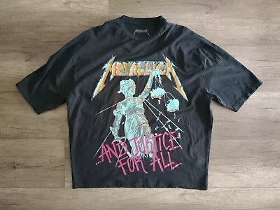 Buy ASOS X METALLICA 'And Justice For All' Men's Oversize T-shirt, S. SMALL/M, Black • 9.99£