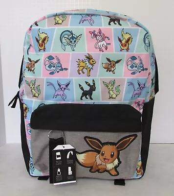 Buy Pokemon Eevee Evolutions Backpack Large Bioworld School Travel NWT • 94.45£