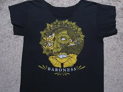 Buy BARONESS Flower Face T-SHIRT Womens SMALL Youth Large? Metal Band Punk CD LP EP • 12.35£