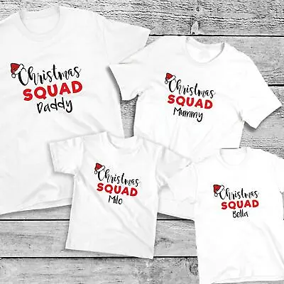 Buy Personalised Name Adults Kids Family Matching Christmas Squad Xmas T-Shirt Top • 8.99£