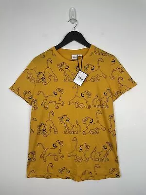 Buy NWT Disney The Lion King Simba Yellow T-Shirt Top Ladies Primark Size S UK 10/12 • 11£