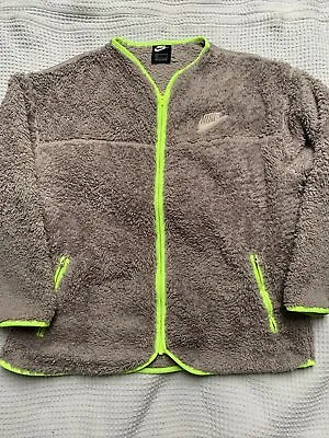 Buy Nike Teddy Fleece Zip Up Jacket  Neutral Neon Grey L • 18£
