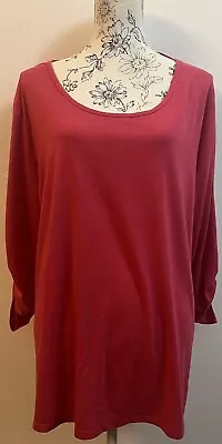 Buy Joe Browns Ladies Uk Size 26 Raspberry Pink Long Length Adjustable Sleeves Top • 9.99£
