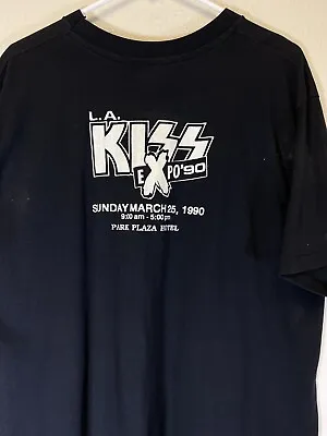 Buy Los Angeles Kiss Expo 1990 Ultra Rare Vintage Original Shirt XL • 48.66£