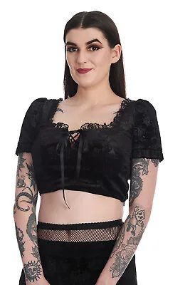 Buy Women's Black Gothic Rockabilly Emo Punk Chandelier Crop Top BANNED Apparel • 34.99£