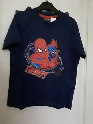 Buy NEW. Spiderman Childs Dark Blue Tee Shirt  134/140 • 1.99£
