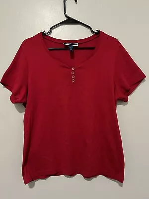 Buy Karen Scott Red T Shirt Women’s XL • 14.48£