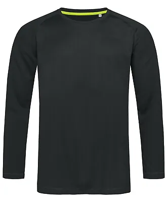 Buy ACTIVE-DRY Plain Breathable Polyester Long Sleeve Sports T-Shirt Tshirt No Logo • 11.60£