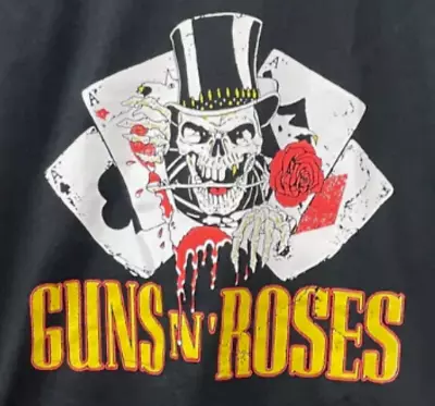 Buy Gun N Roses Official T Shirt Skull Playing Cards Small Black Mens Ladies GNR • 9.99£